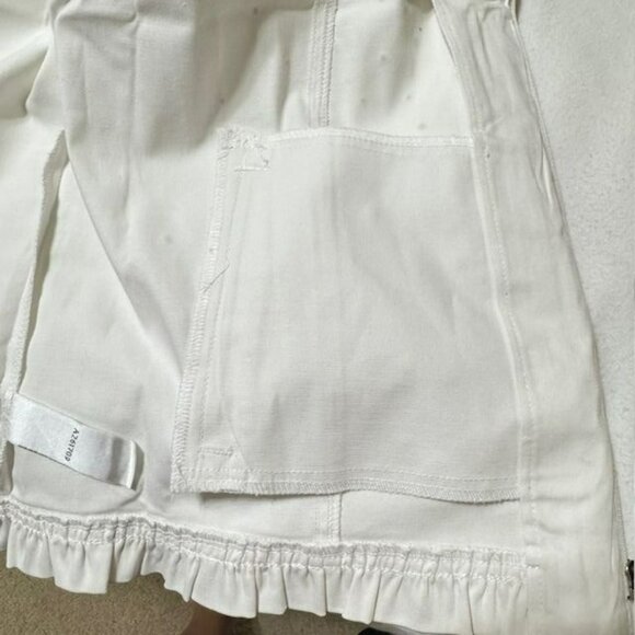 Quacker Factory Large White Embellished Jacket With Rhinestones & Ruffle Collar - Picture 15 of 15